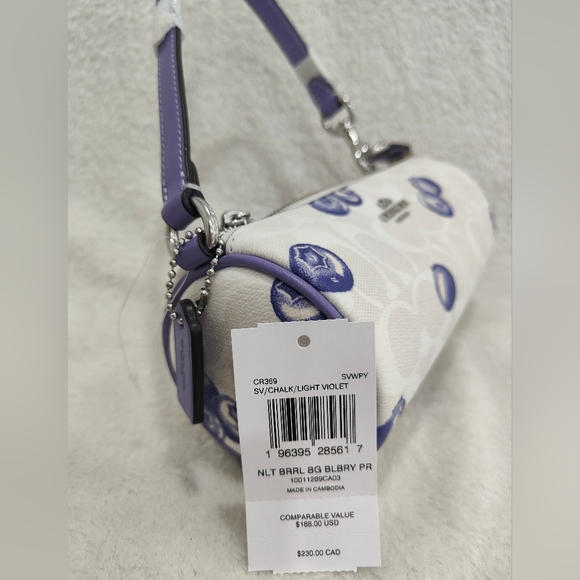 Nolita Barrel Bag In Signature Canvas With Blueberry Print - Picture 5 of 11